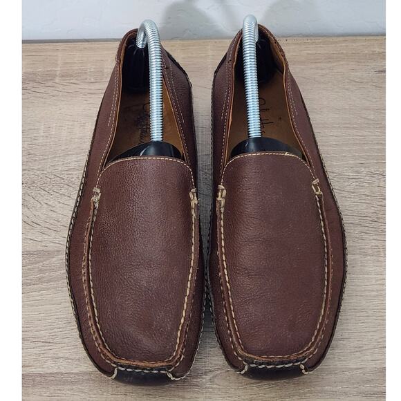 Cole Haan Men's Size 8 Brown Leather Dress Shoes Square Toe Slip On Shoes C05635 - Picture 2 of 10